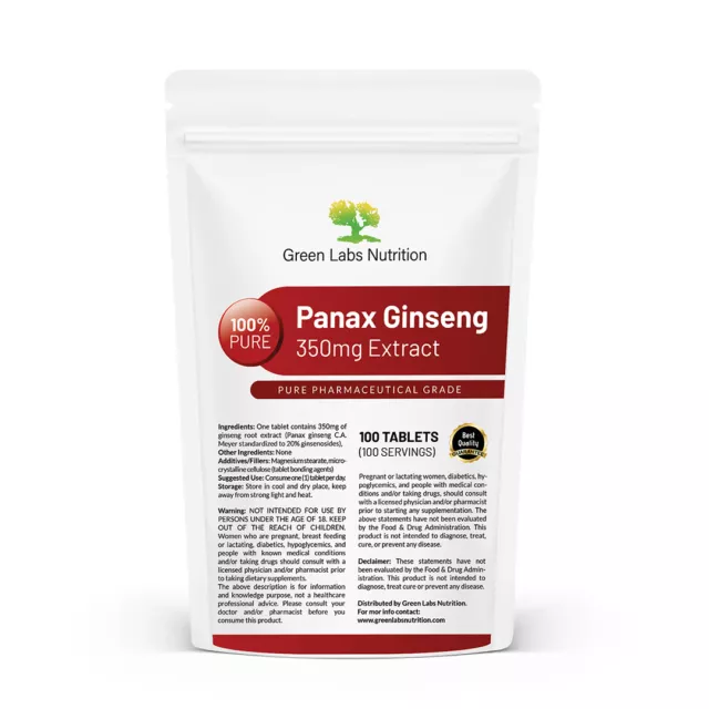 KOREAN GINSENG ROOT EXTRACT 350mg TABLETS 70mg GINSENOSIDES RESTORE VITAL FORCES