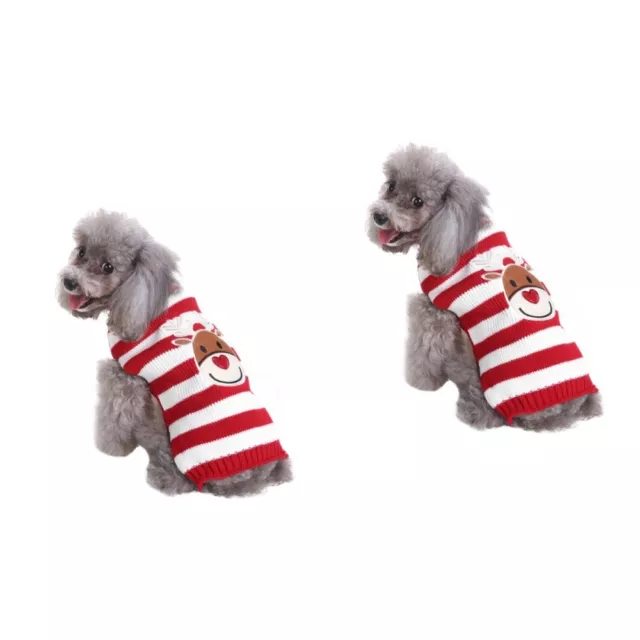 2 Count Dog Warm Clothing Christmas Knitwear Winter Puppy Coat