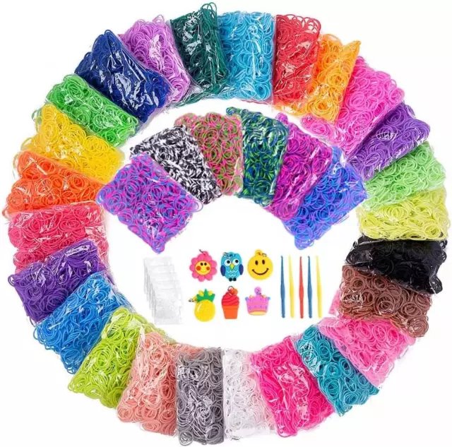 15000+ Loom Rubber Band Refill Kit in 31 Colors Bracelet Making Kit for Kids