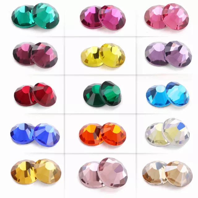 40 Colour Crystal GLASS Rhinestones Flat Back Gems For Nails Crafts Decoration