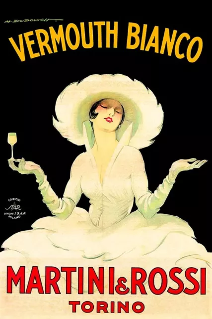 Poster Manifesto Locandina Pubblicitaria Vintage Vermouth Martini  Rossi Torino