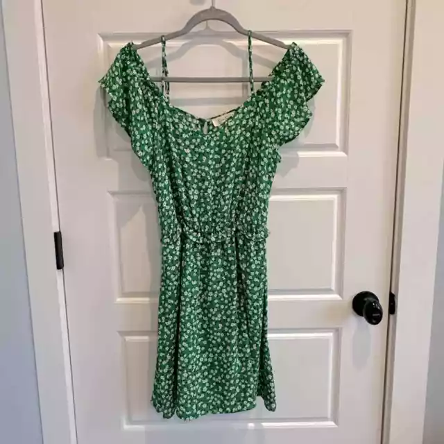 Jessica Simpson Green Floral Sun dress-medium