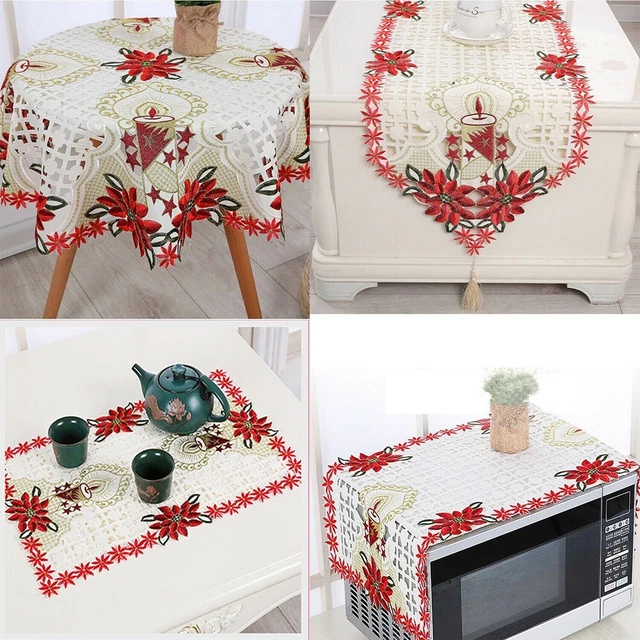 Weihnachten Esstischdecke Läufer mit kompliziertem Blumenmuster Spitze