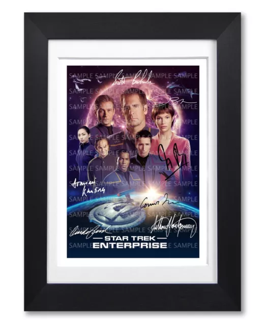 Star Trek Enterprise Cast Signed Tv Show Series Season Poster Photo Autograph