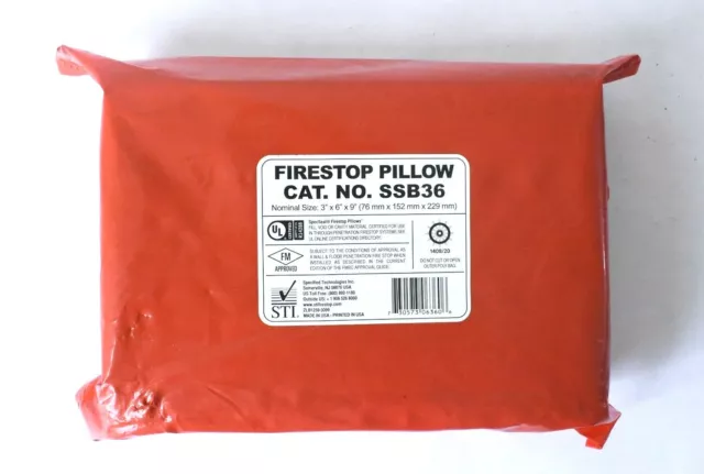 2 Specified Technologies Inc SSB36 Firestop Fire Barrier Pillow 3" x 6" x 9" 2