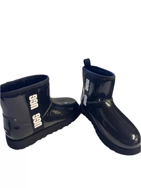 UGG Australia Women's Clear Mini Ankle Boots - Black, US 11. Rain Boot. NEW.