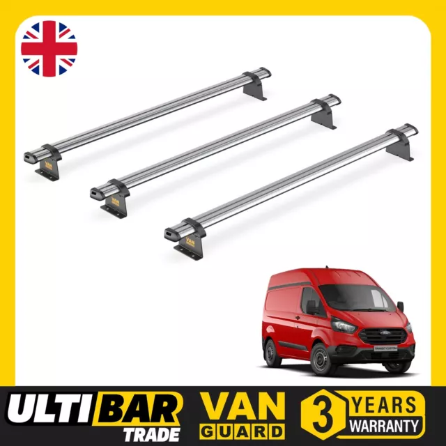 FORD TRANSIT CUSTOM Roof Rack for 20132024 H2 Roof Vans 3x Bars Van