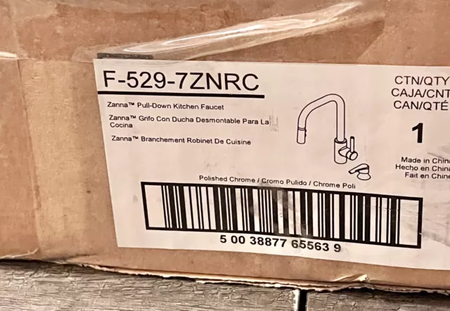 Pfister-Zanna Kitchen Faucet. 1-Handle Pulldown Sprayer. F-529-7ZNRC Chrome!