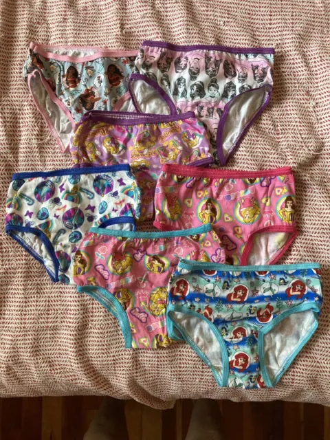 Disney Princess Underwear Underpants 7 Pr Panty Pk Size 4 6 8