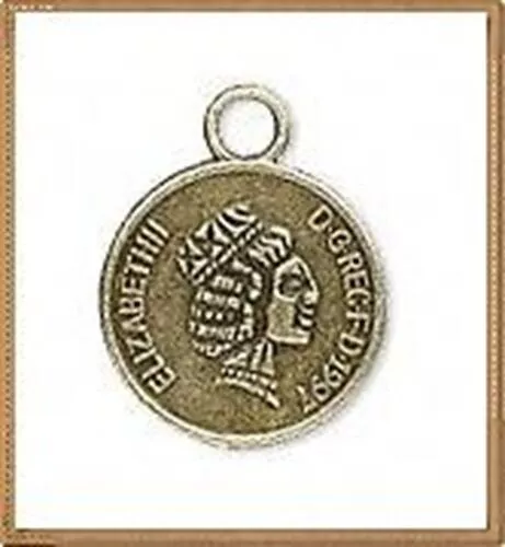 50 Antique'd Brass Charms 14mm w/ Loop SteamPunk (Head)