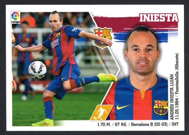 INIESTA #44 FC Barcelona 2015-16 Cromo Adrenalyn Xl Liga Bbva