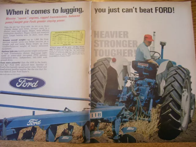 Vintage Ford Motor Co Advertising Pages -Ford 118 Plow  & 5000 Tractor