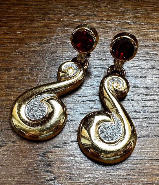 Boucles D'oreilles Clips Vintage MICRIS Années 80-90 - Oré Et Plastique