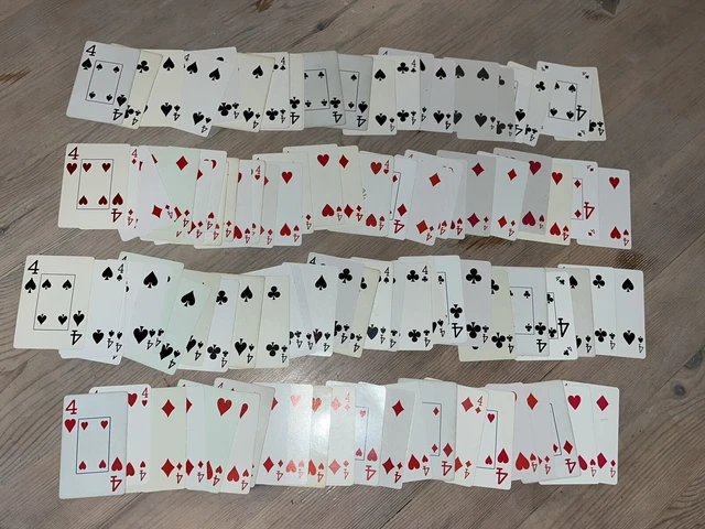 Lote de 100 tarjetas de juego FOURs 4 #4, suministros de diario basura collage efímero