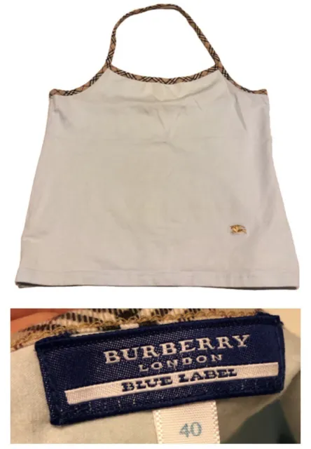 Vintage Burberry Blue Label Camisole Halter Neck Check Y2K Women 40EU Small? XS?
