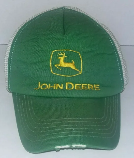 Vtg JOHN DEERE MESH SNAPBACK Farmer Trucker Feed/Seed Hat/Cap USA