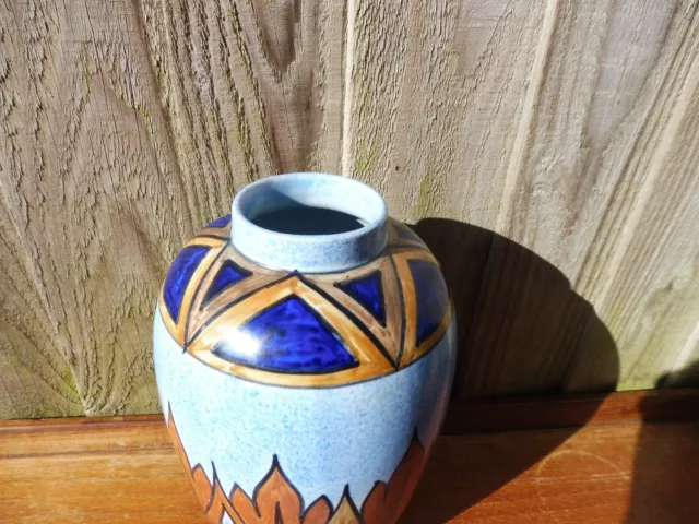 Clews Chameleon Ware Blue Flame  Pattern Vase 3