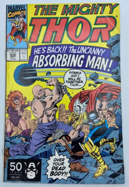 The Mighty Thor Vol. 1 No. 436, Vintage 1991 Marvel Comics