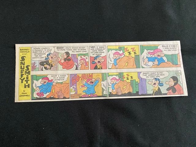 #Q01 BARNEY GOOGLE & SNUFFY SMITH Sunday Quarter Page Strip July 20, 1986