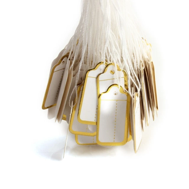 Price Tag Label 100/500pcs Blank Label Custom Printed Gold/silver Edge