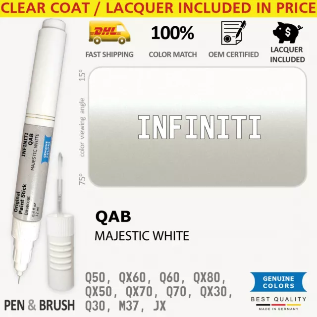 QAB Touch Up Paint for Infiniti White Q50 QX60 Q60 QX80 QX50 QX70 Q70 QX30 Q30 M