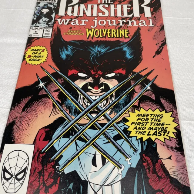 Punisher War Journal #6 (1989) 1st Wolverine vs Punisher Jim Lee Cover High Grad