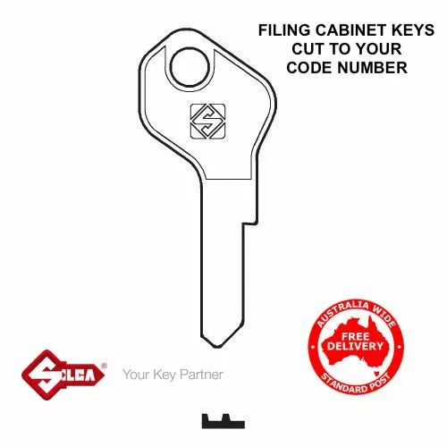 Officemax &  Westline Filing Cabinet Keys-Key Cut To Your Code Number-Free Post