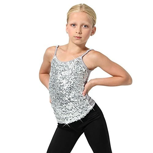 Alexandra Collection Alexandra Youth Sequin Camisole Tank Silver