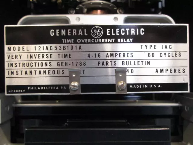 GE 12IAC53B101A Time Overcurrent Relay Very Inverse Type IAC 60Hz 4-16A 2