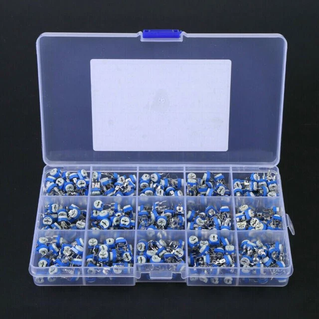 375 pz kit potenziometro 15 valli 100-1 m ohm - set assortimento resistenze fai da te