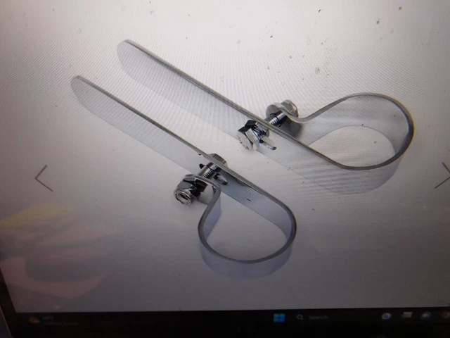 1 Set Chrome 1 3/4" X 6" Exhaust P Clamps Harley Davidson & Custom Choppers