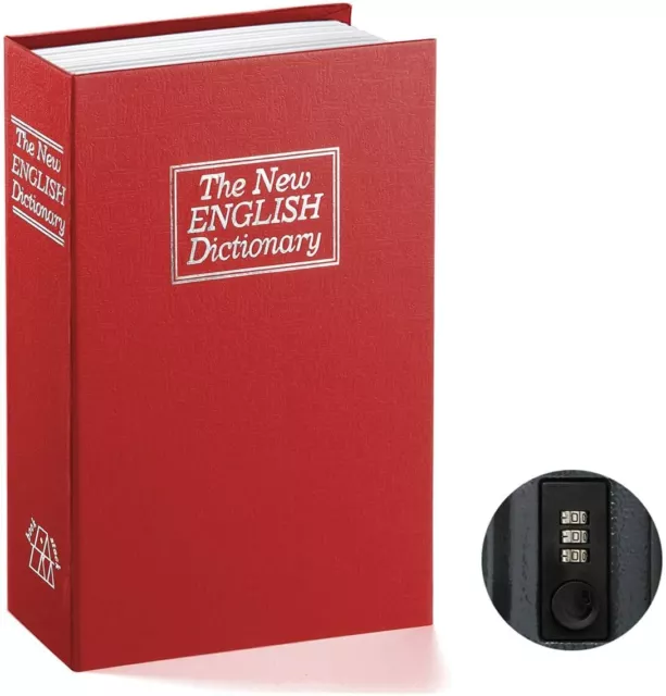 Book Safe Box Cash Money Combination Lock Home Hidden Vault Dictionary Safety