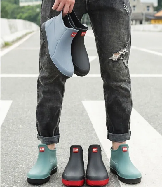 MENS LIGHTWEIGHT GARDEN Boots Insulated Rain Shoes Ankle Wellies ...