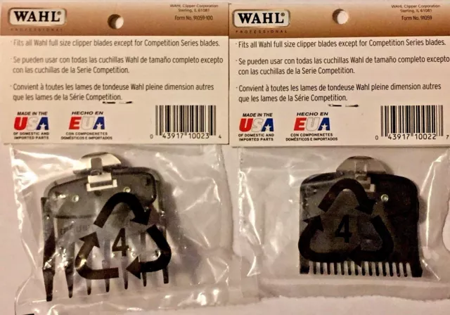 Wahl  # 1/2 & # 1,1/2  Senior Premium Cutting Guides  Non Slip Metal Clip 2 Pcs 3