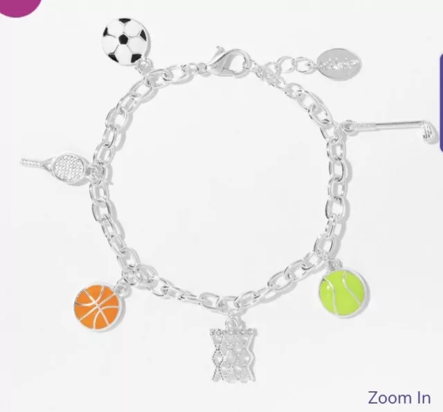 Claire’s sports charm bracelet basketball tennis hockey softball soccer Jewelry