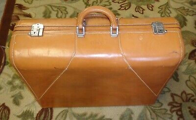 Vintage Wheary Leather Suitcase, The Colonel, Tan, All Accessories