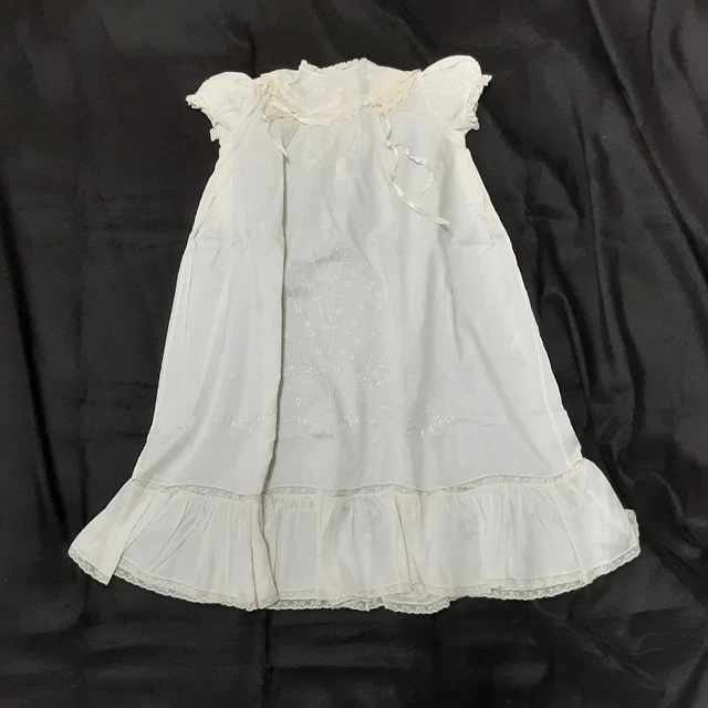 Antique complete christening baptism gown cap bib slip wool cape robe