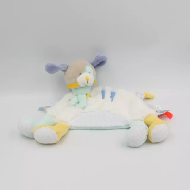 Doudou et compagnie plat chien blanc bleu jaune gris Papatte TATOO - 26262