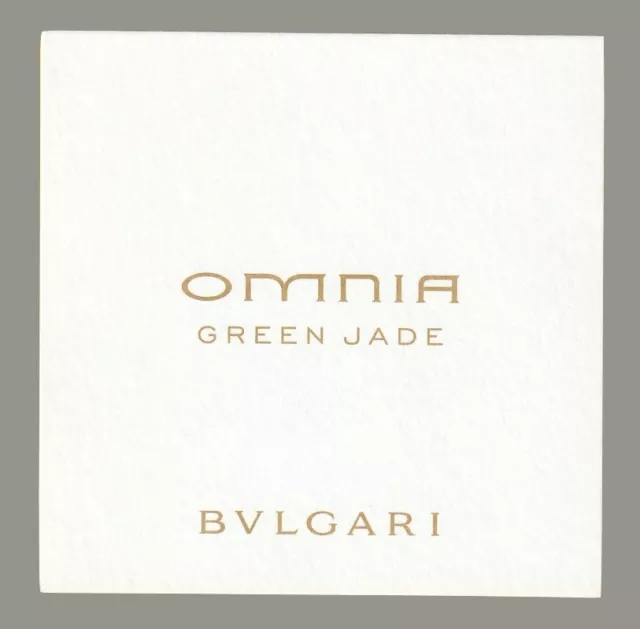 carte publicitaire  - advertising card - Omnia Green Jade de Bvlgari