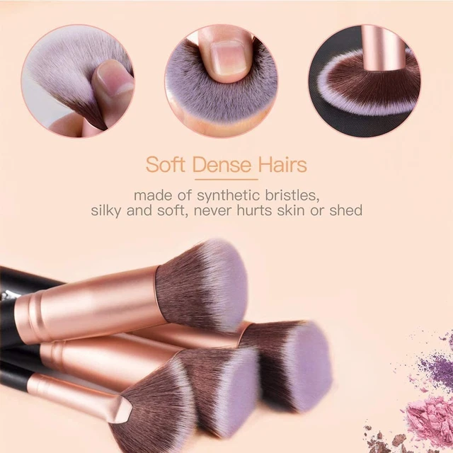 18 Pz. Set Pennelli Trucco Premium Viso e Occhi, con spazzole Sintetiche Premium 2
