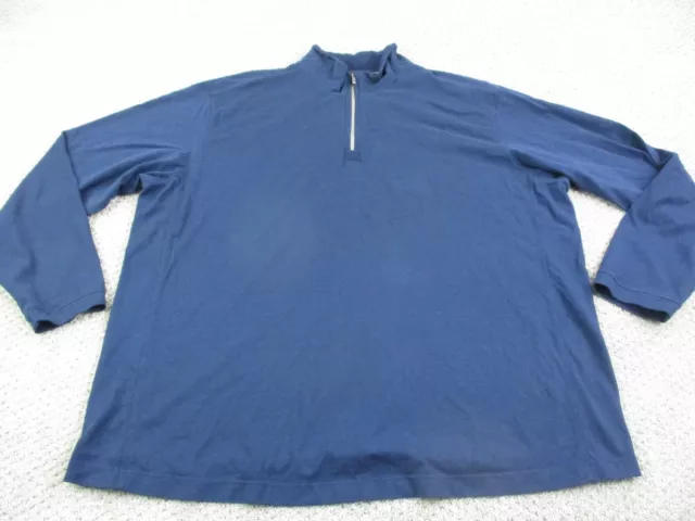 Tommy Bahama Sweater Adult 2XB Big 2X Blue 1/4 Zip Golf Pullover Casual Mens *