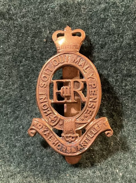 Genuine Royal Horse Artillery RHA Brass Cap Badge British Military Regiment J27