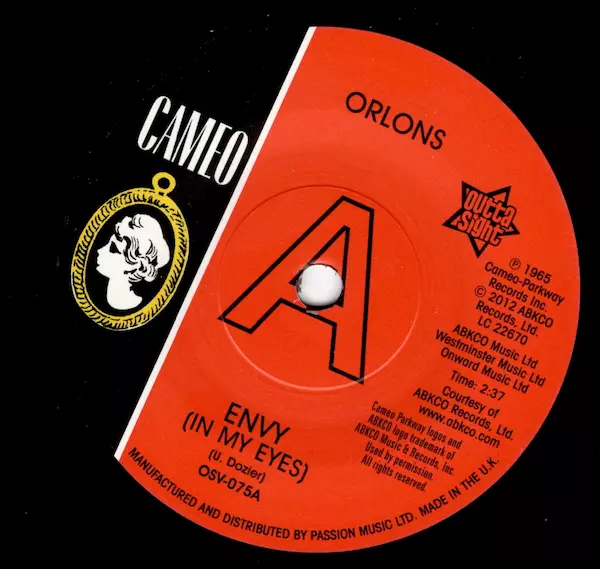 THE ORLONS Envy (In My Eyes) /No Love But..- Northern Soul DEMO 45 (Outta Sight) 2