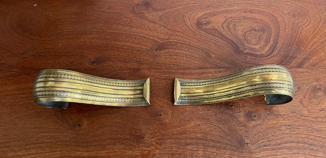 Antique Large Regency Brass Curtain Tie Backs Hand Made