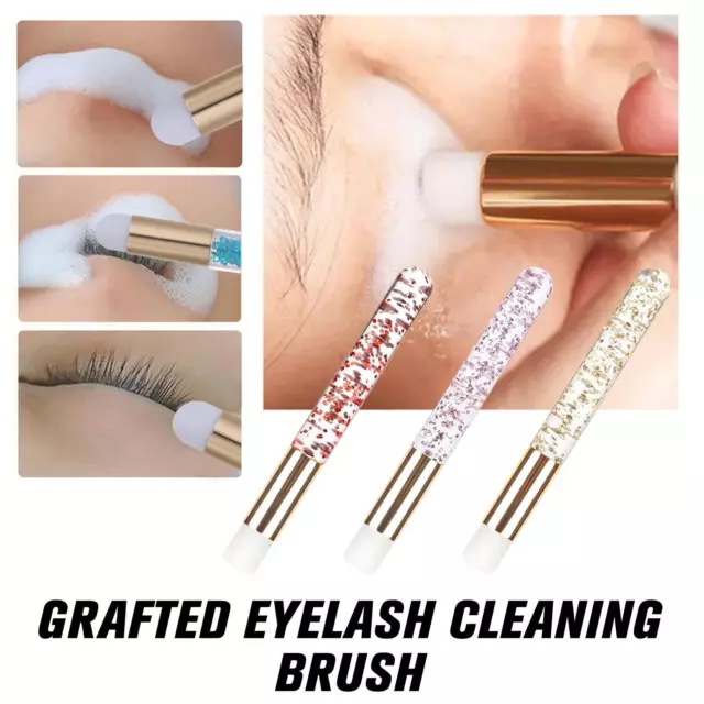 Crystal Rod False Lash Cleaning Brush Eyelash Extension Washing Makeup Brushes