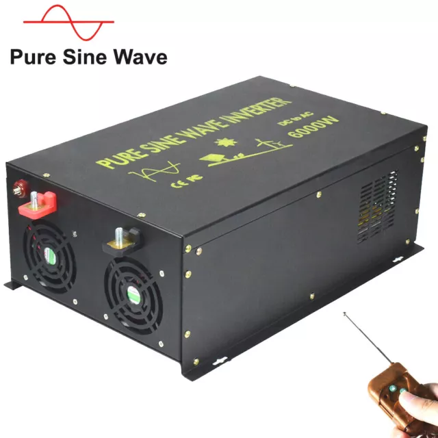 6000W Pure Sine Wave Power Inverter 12V to 230 240V Solar Converter Home System