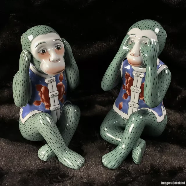 ANDREA BY SADEK Hear & See No Evil Monkeys Porcelain Figurines Sculptures  $159.95 - PicClick