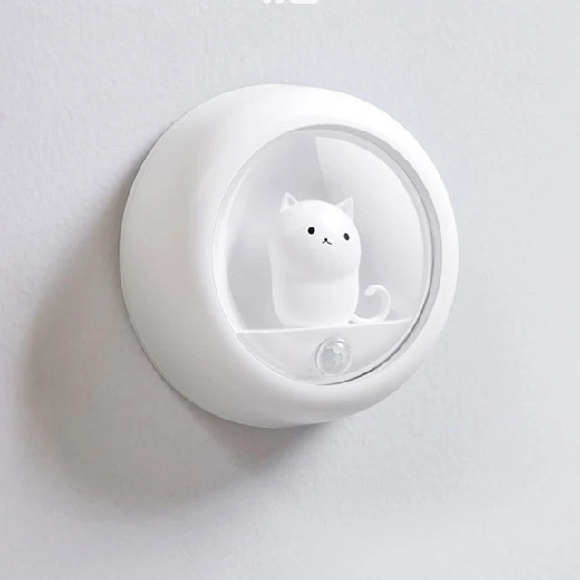 Kitchen For Wall Lovely Cat Motion Sensor Night Light USB Rechargeable Magnetic