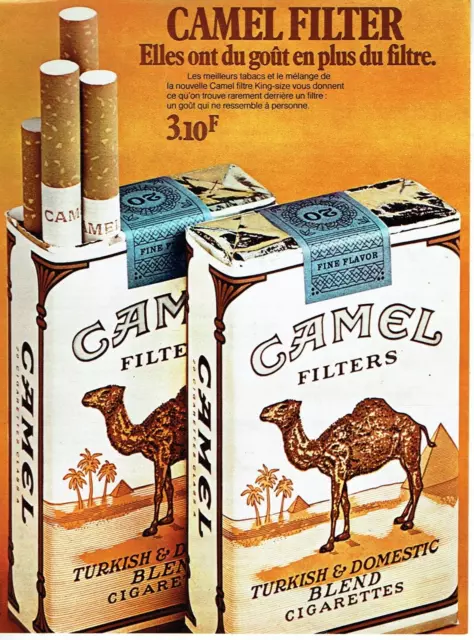 publicité Advertising 0523  1972    cigarette Camel filter    gout de plus