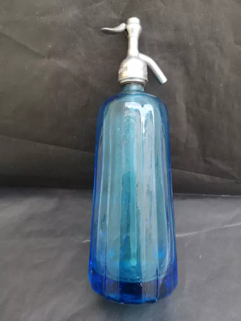 Siphon eau de Seltz Bleu Brasserie de la Manche a EU 76 Seine Maritime TBE 2